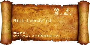Mill Leonárd névjegykártya